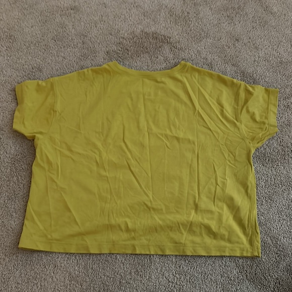 YELLOW GREEN ATHLETIC CROPPED LULULEMON TEE!! - Picture 2 of 3